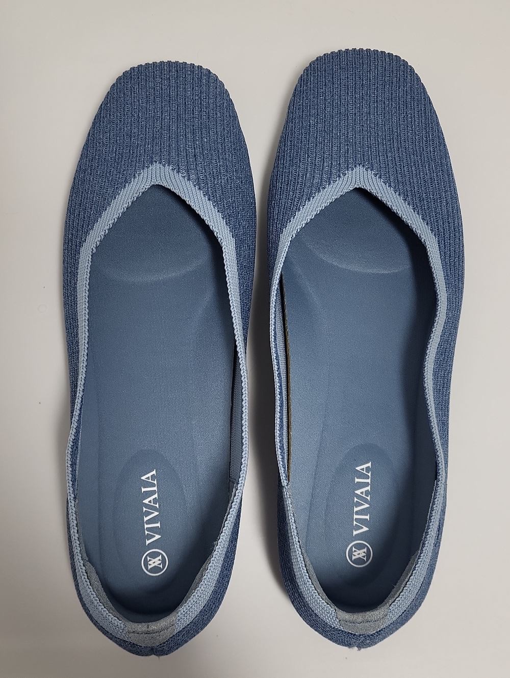 VIVAIA Margot Women's Knit Ballet Flats — Slate Blue US 8 EU 39